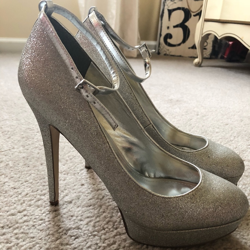 Aldo Silver Sparkly Heels
